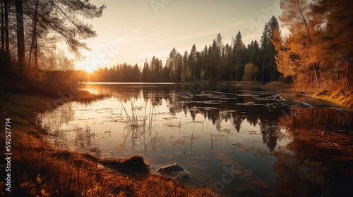 sunrise over the river