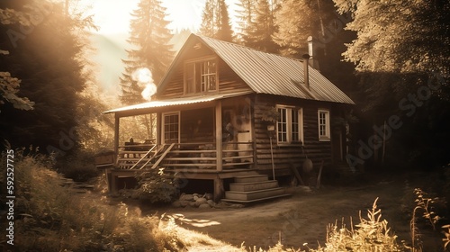 abandoned house in the woods