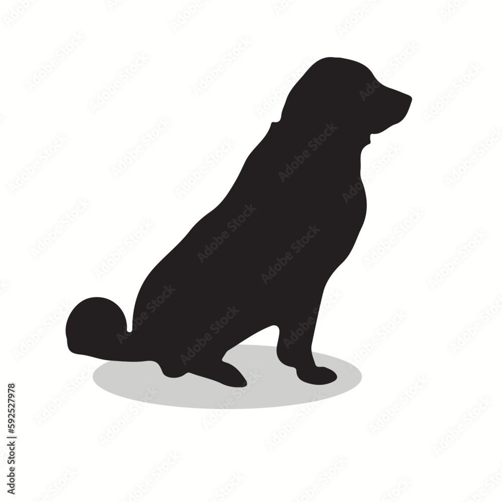 Akbash silhouettes and icons. Black flat color simple elegant akbash  animal vector and illustration.