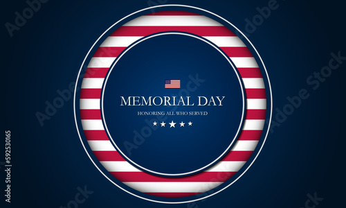 Memorial day background design with honoring all who served text 