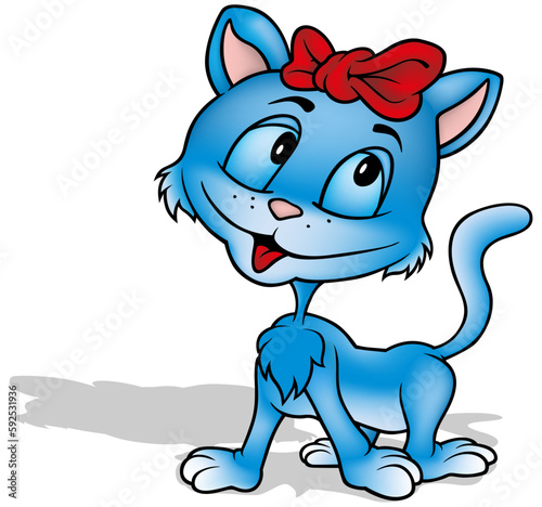 Cute Blue Kitten Wearing a ...