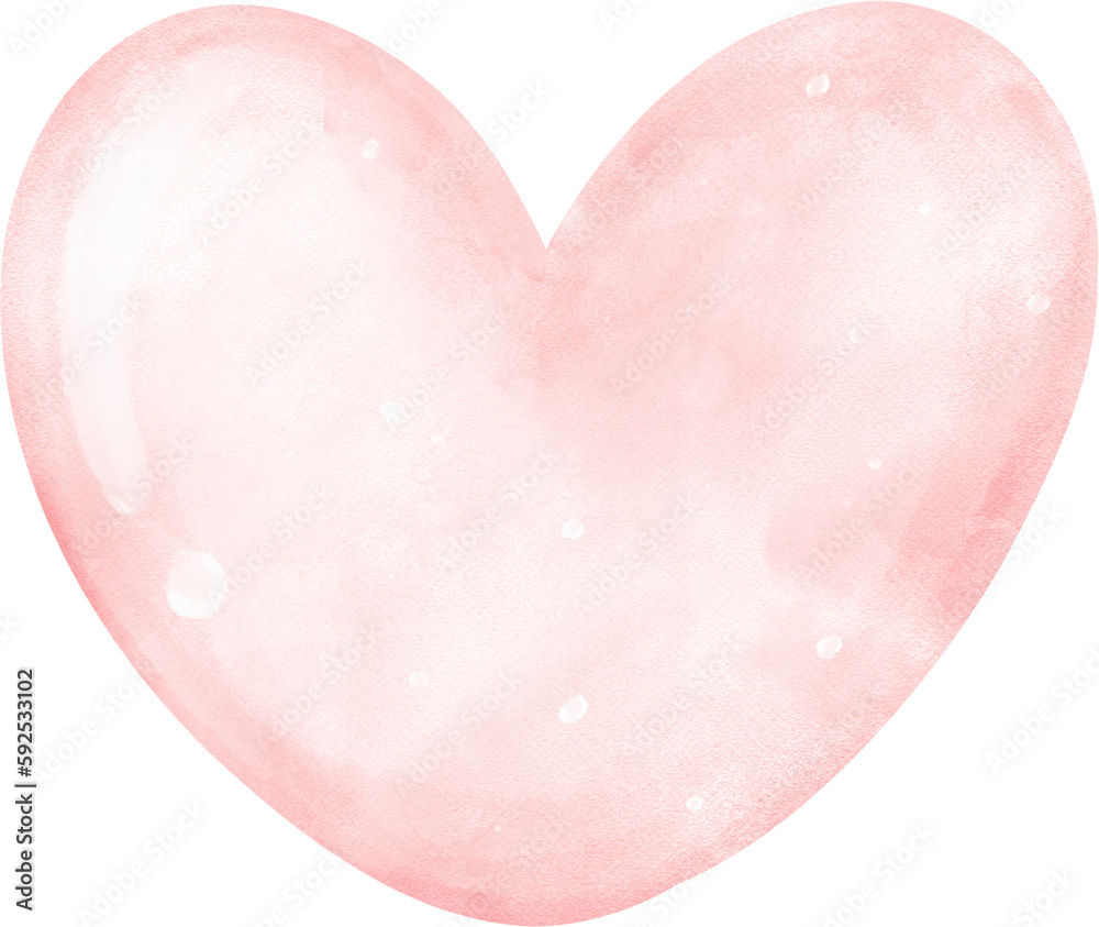 Cute watercolor pink water bubble heart shape cartoon hand painting Cute watercolor pink water bubble heart shape cartoon hand painting