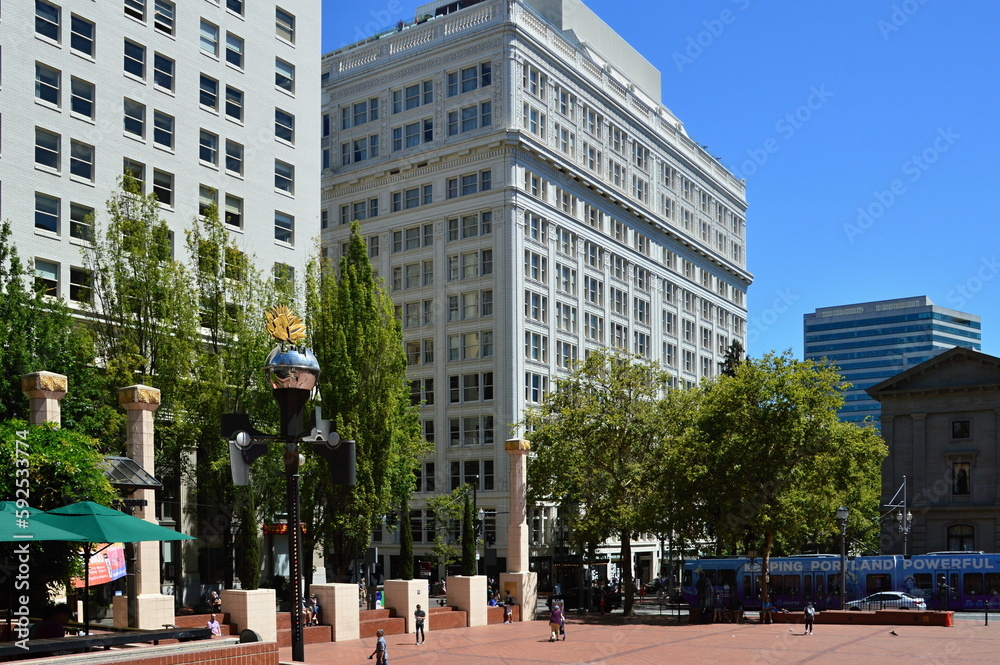 Obraz premium Square in Downtown Portland, Oregon
