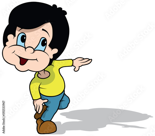 Cheerful Black-haired Boy w...