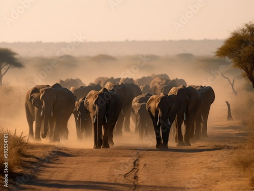 Elephants in the savannah