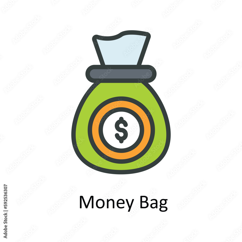 Money Bag Vector Fill outline Icons. Simple stock illustration stock Money Bag Vector Fill outline Icons. Simple stock illustration stock