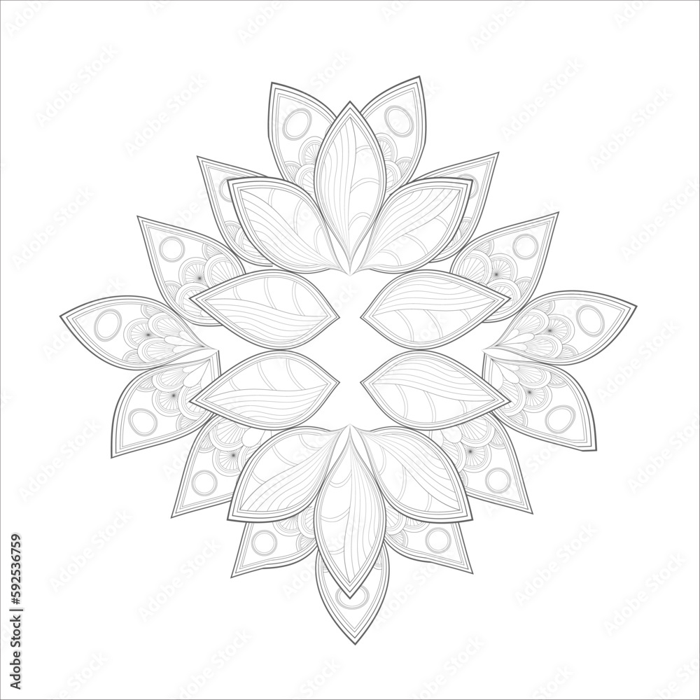 coloring page. Doodle flowers in black and white pleasing for adults' coloring page. pleasing decorative flower of Coloring book page for adult Black outline and white background coloring page. Doodle flowers in black and white pleasing for adults' coloring page. pleasing decorative flower of Coloring book page for adult Black outline and white background