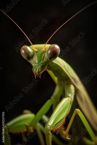 Macro shot of a praying mantis