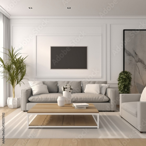 Living room Mockup Realestate Aesthetic, Generative AI