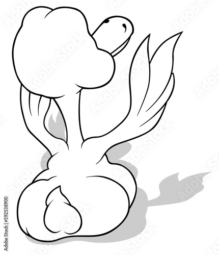 Drawing of a Waving Goose Seen from Behind