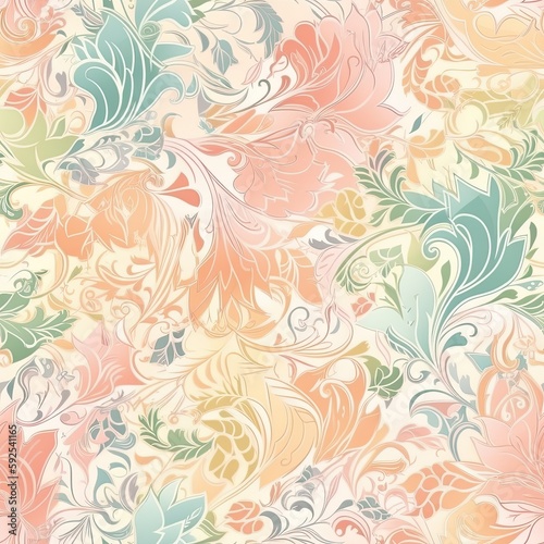 Elegant seamless floral pattern with a glossy sheen.