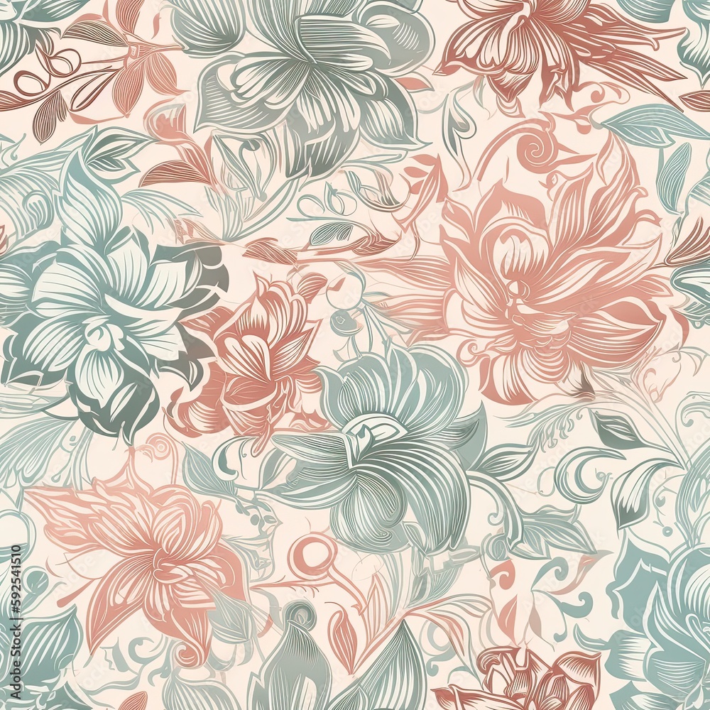 Delicate floral design with a shiny seamless finish. AI generated. Delicate floral design with a shiny seamless finish. AI generated.