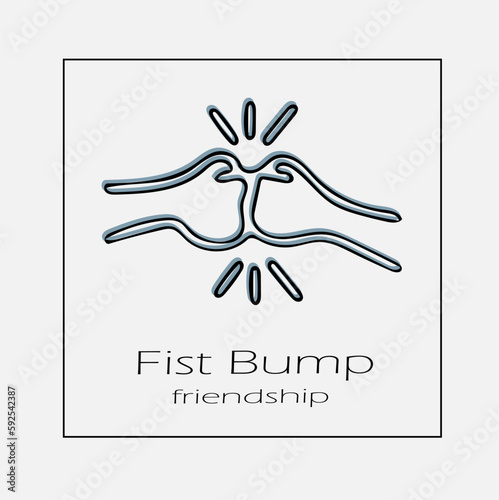 Fist bump sign vector icon eps 10. Simple isolated outline illustration.