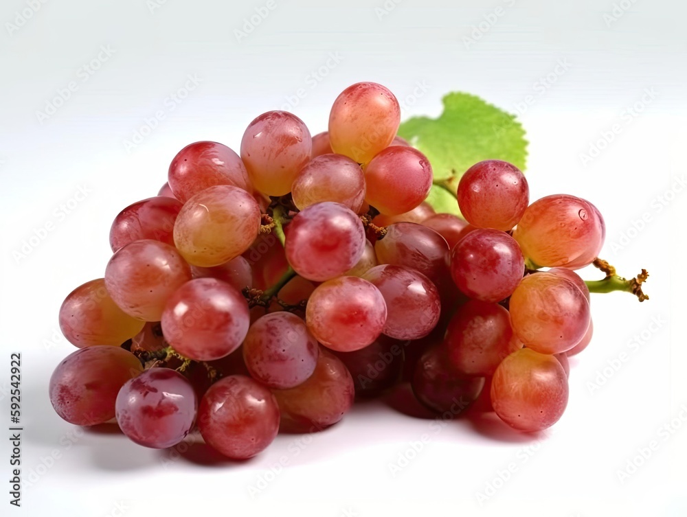 Grapes on White Background.