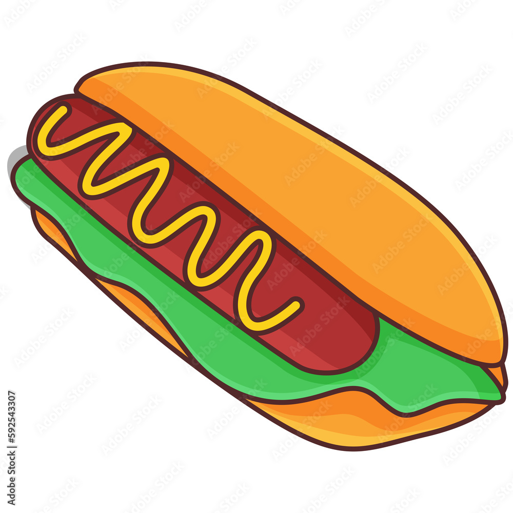 Hot Dog Illustration Hot Dog Illustration