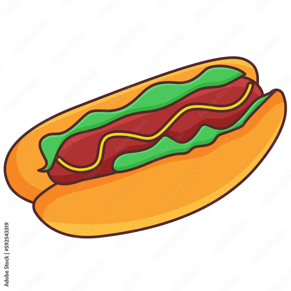 Hot Dog Illustration Hot Dog Illustration