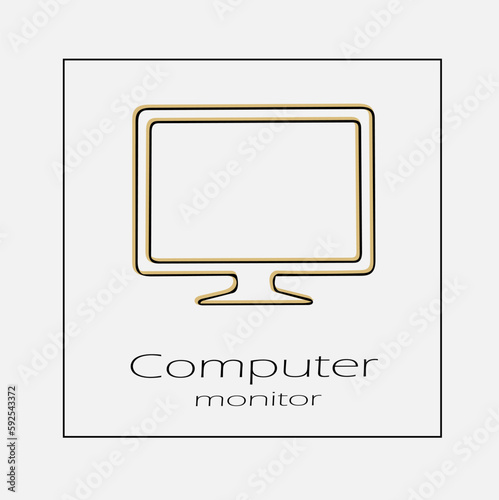 Monitor vector icon. TV symbol. Vector illustration EPS 10.