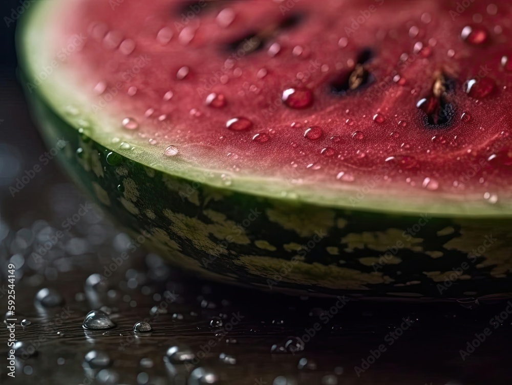Close-up Watermelon with Water Droplets. Close-up Watermelon with Water Droplets.