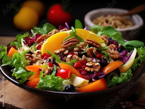 Delicious Fresh Healthy Salad with Variety of Colors