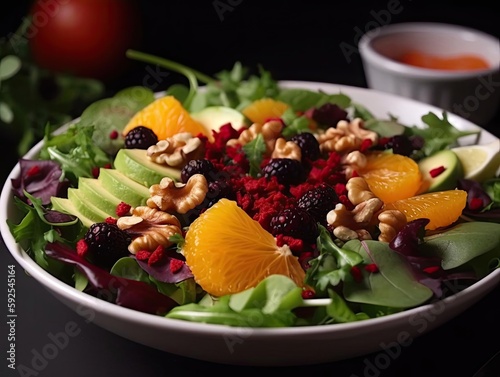 Delicious Fresh Healthy Salad with Variety of Colors.