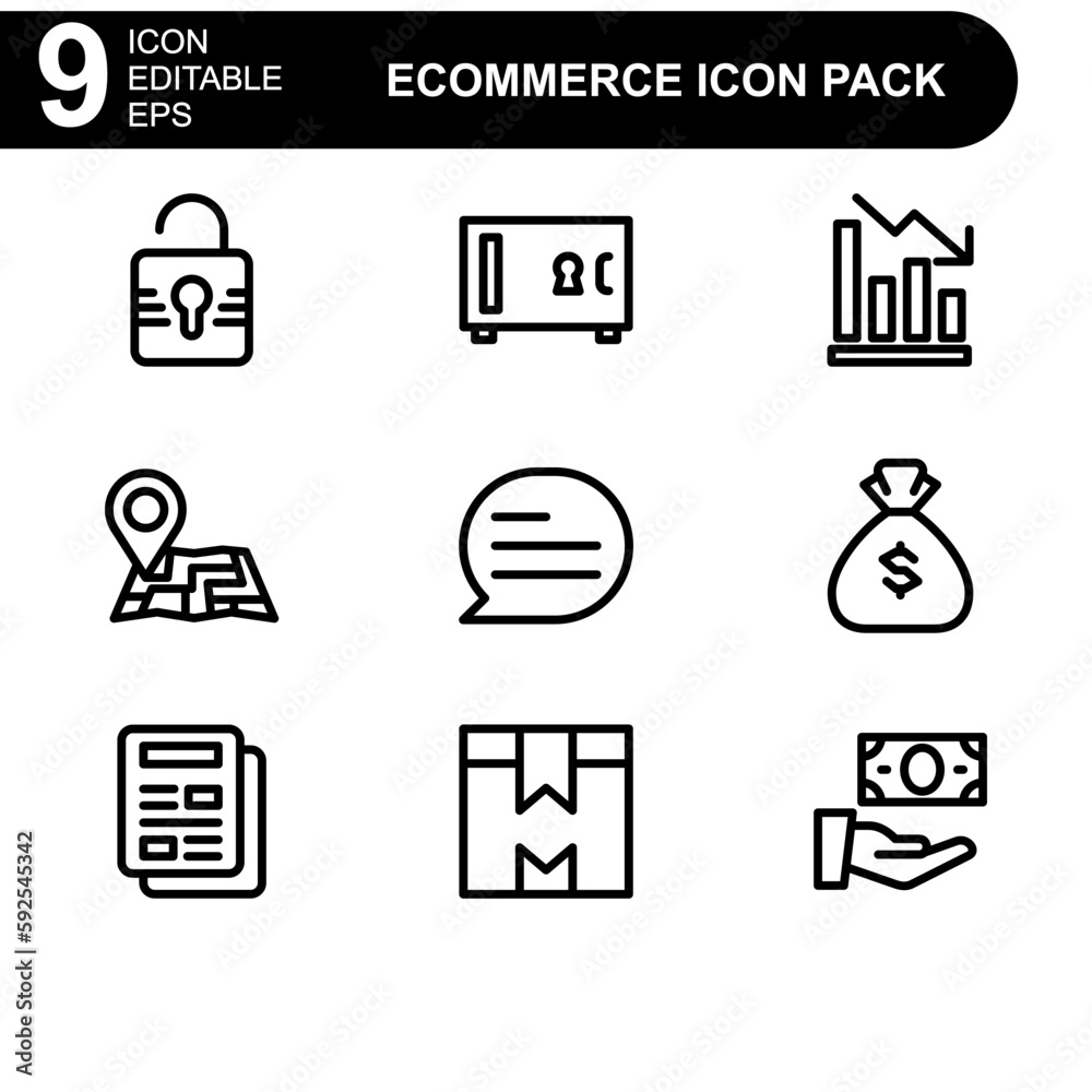 e commerce icon or logo isolated sign symbol vector illustration - high quality black style vector icons