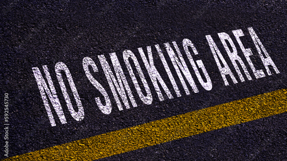 Fototapeta premium No smoking area sign with dark vintage style background “No Smoking”
