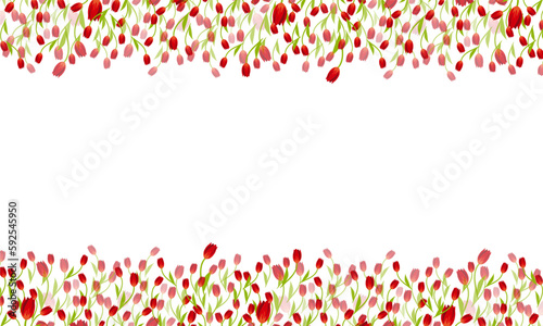 red tulips florist mothers day border frame background