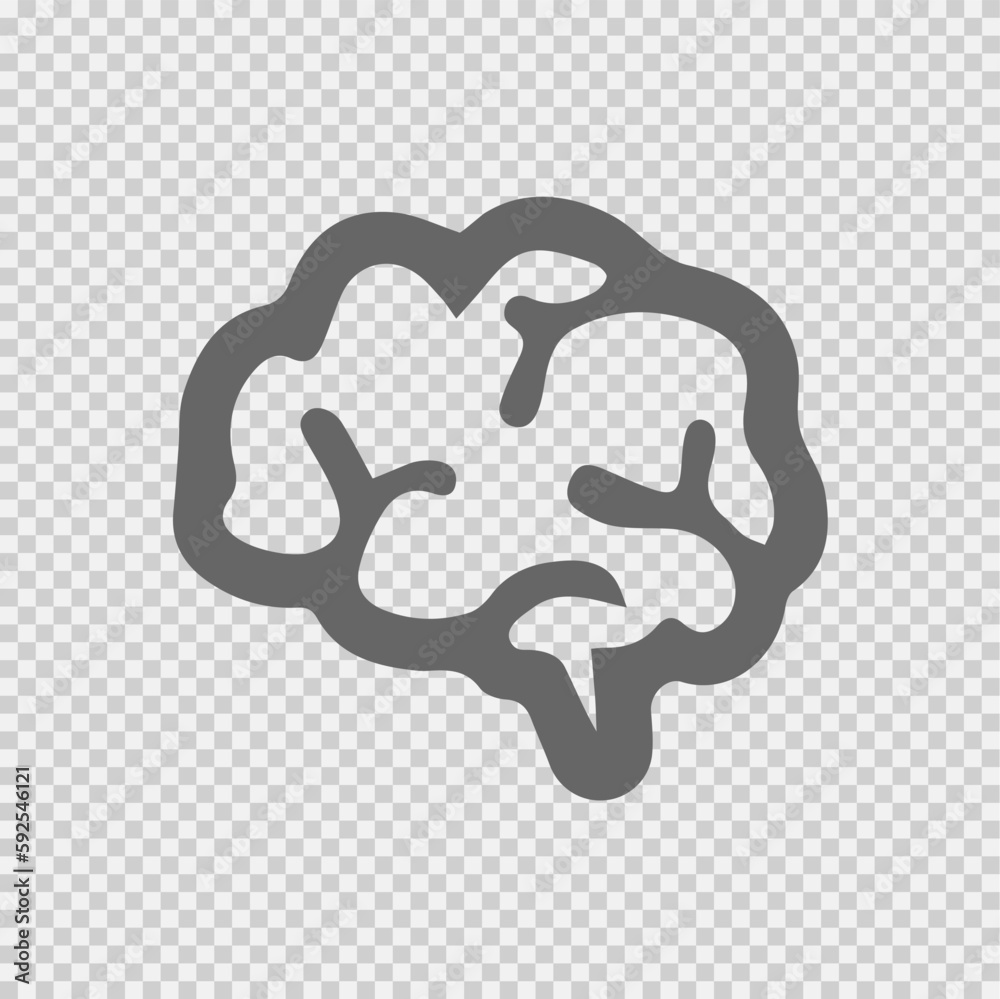 Brain vector icon eps 10. Simple isolated illustration.