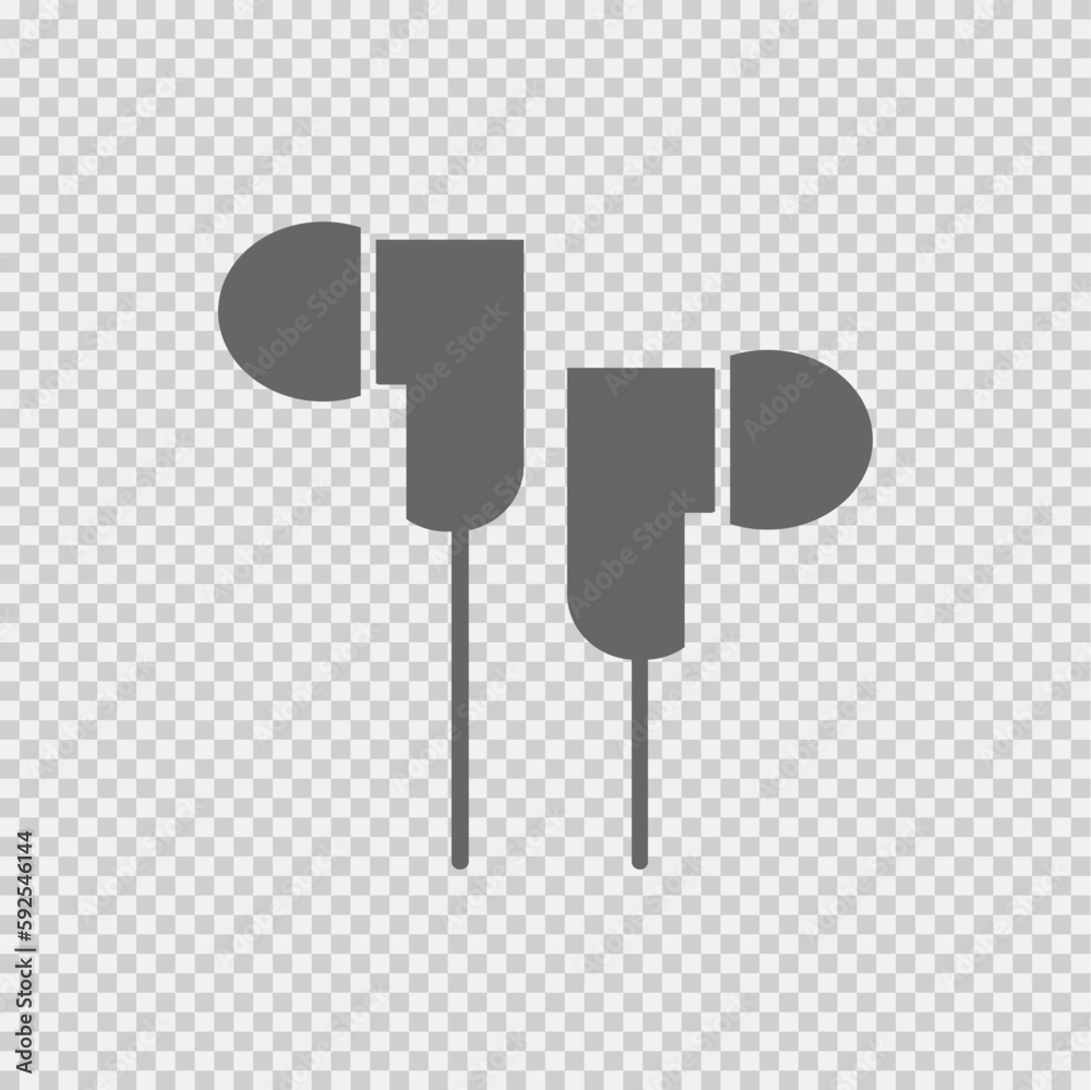 Earphones vector icon eps 10. Simple isolated illustration.