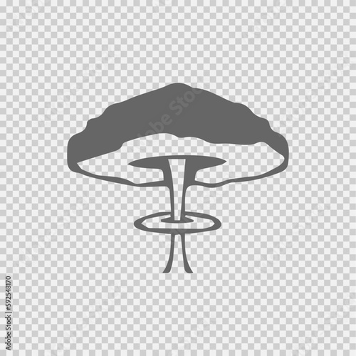 Mushroom cloud nuclear explosion vector icon eps 10. War symbol 