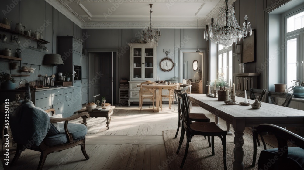  Scandinavian Sophistication: Modern Interior Design with French Country Touches - Home Decor Generative Ai