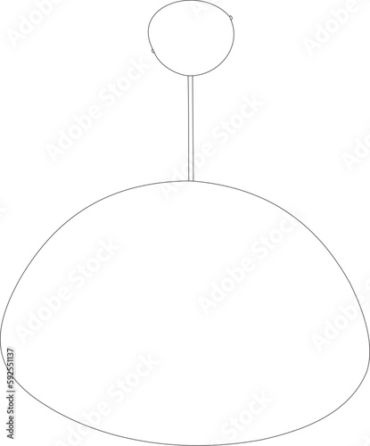 Chandelier silhouette drawing. Pendant light vector drawing