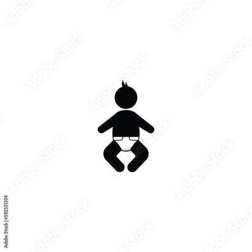 Baby in diaper icon isolated vector graphics