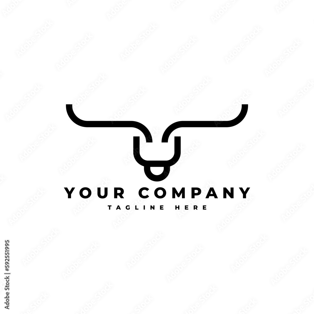 Bison logo design in line style with modern and minimalism looks Bison logo design in line style with modern and minimalism looks