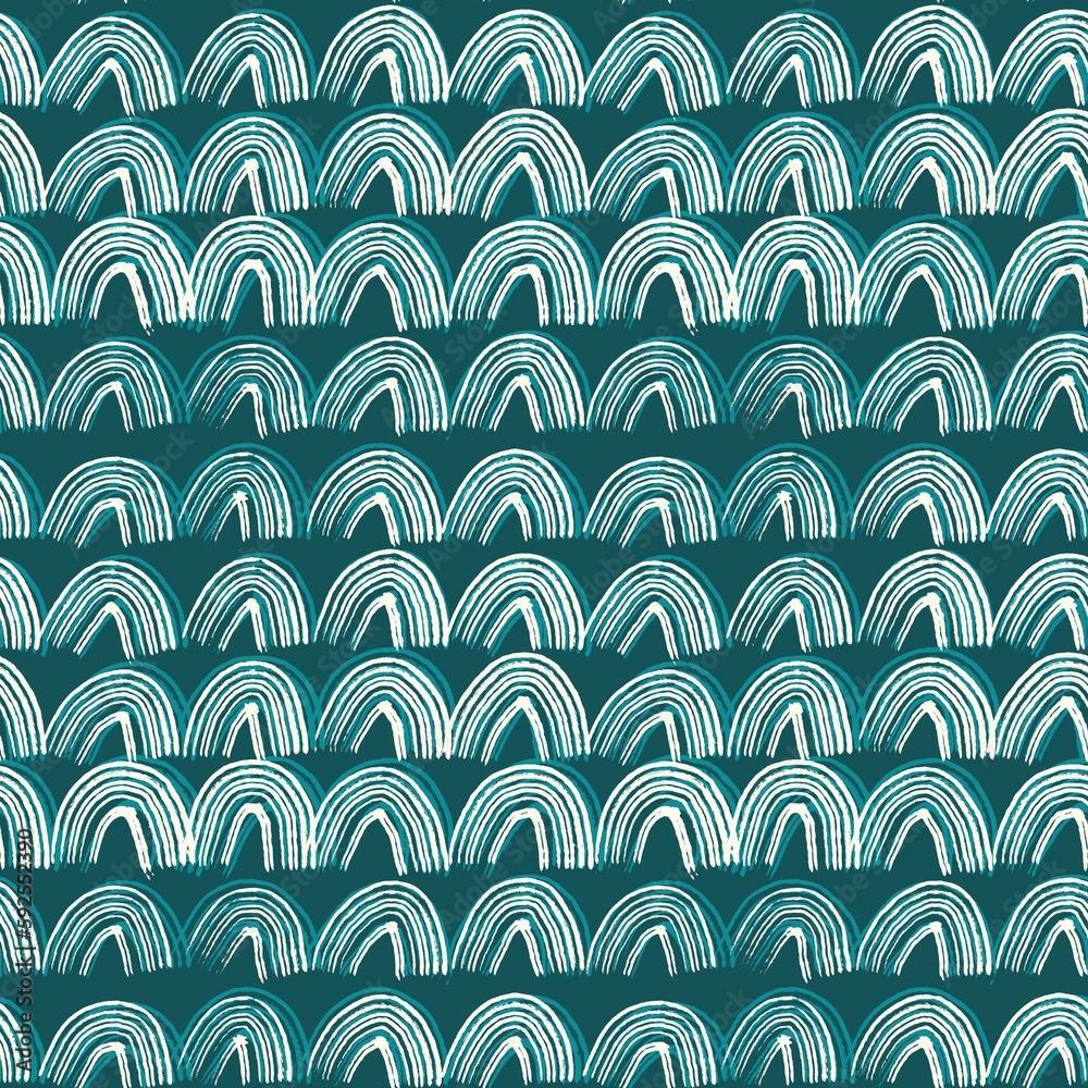 White twisted rainbow lines on a blue background White twisted rainbow lines on a blue background