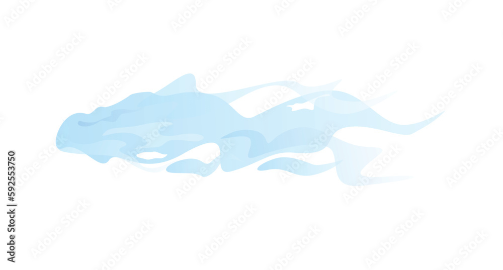 Concept Trace explosion wave spot. This is a flat vector concept cartoon design featuring a blue trace explosion wave spot, set against a clean white background. Vector illustration.