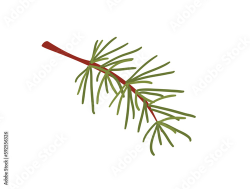 Concept Hello autumn with forest pine branch tree leaf. This illustration is a flat vector design with a concept of autumn forest featuring a cartoon-style pine branch. Vector illustration.