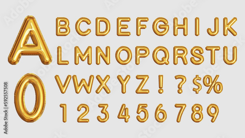 Fire Gold Balloon Letters And Numbers