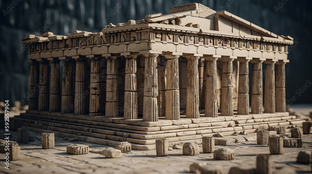 Modern of the parthenon in athens. Realistic photo. Al generated Modern of the parthenon in athens. Realistic photo. Al generated