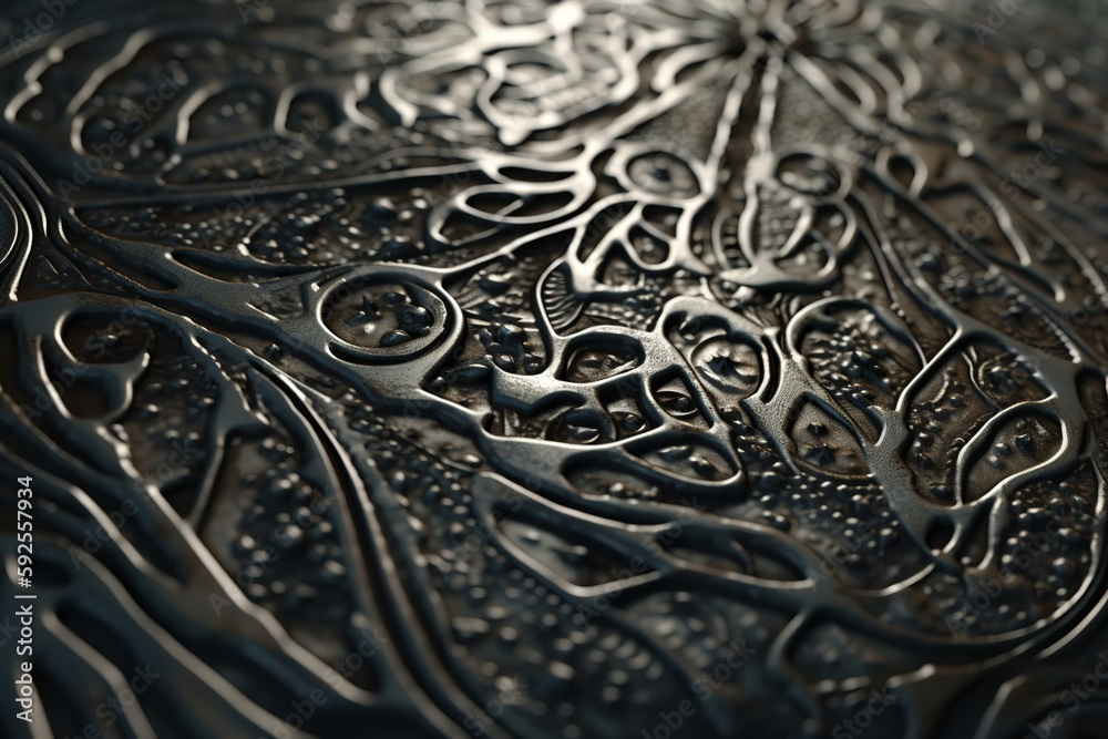 Creative metal stone pattern ancient wall details background texture - AI Generated