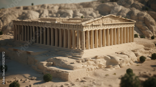 Modern of the parthenon in athens. Realistic photo. Al generated