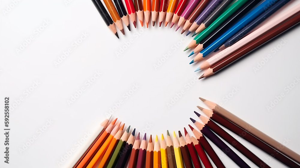 Fototapeta premium pencils on white background