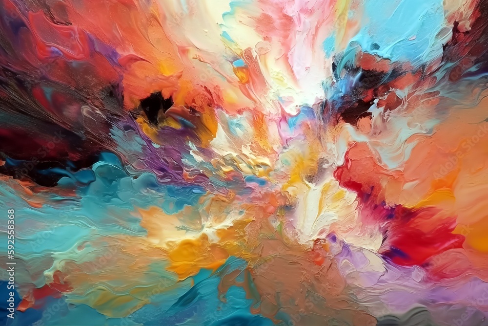 Colorful abstract oil painting background. Generated ai.