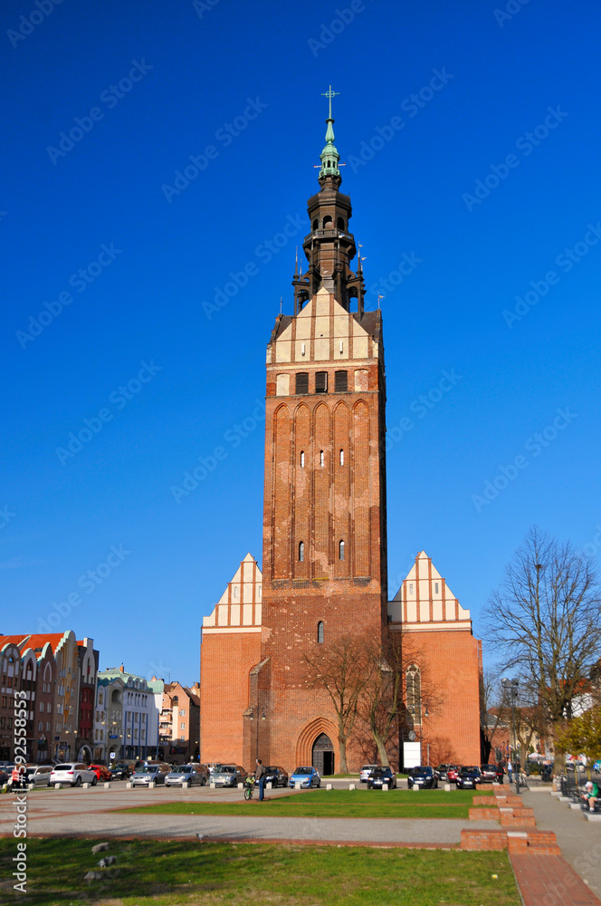 Obraz premium St. Nicholas Cathedral in Elblag, city in Warmian-Masurian Voivodeship. Poland