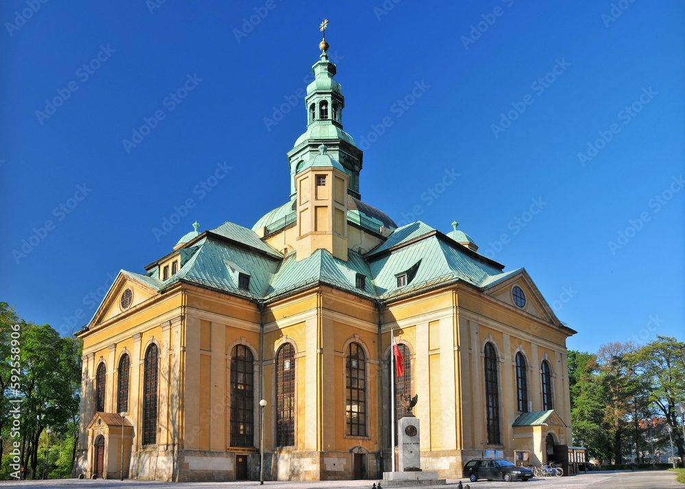 Church of the Exaltation of the Holy Cross in Jelenia Góra, Lower Silesian Voivodeship, Poland.