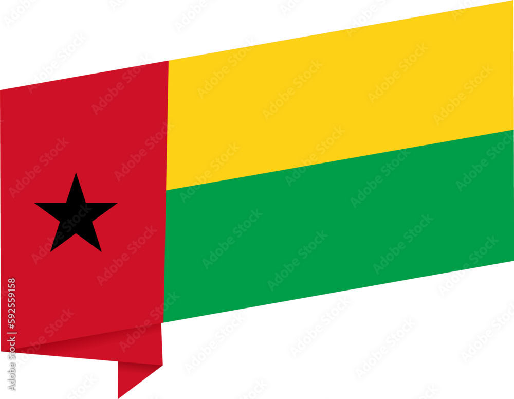 Guinea Bissau flag wave isolated on png or transparent background Guinea Bissau flag wave isolated on png or transparent background