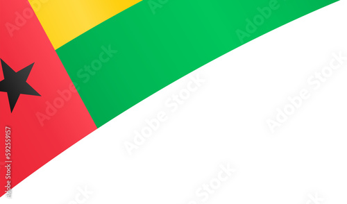 Guinea Bissau  flag  wave isolated on png or transparent background