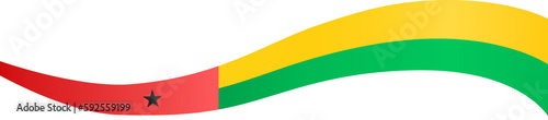 Guinea Bissau  flag  wave isolated on png or transparent background photo