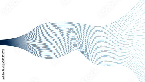 Blue halftone wave on white background