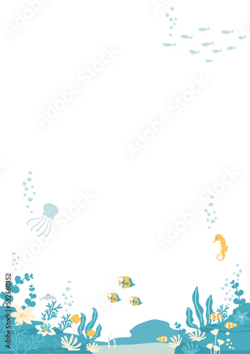 海の中の生き物の背景